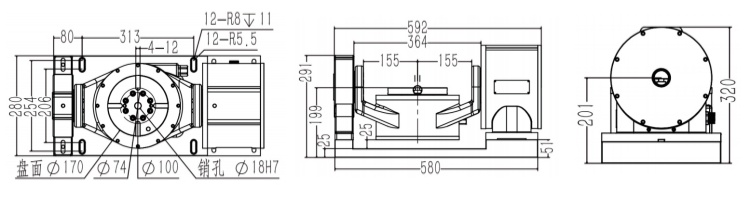 一诺170五轴转台