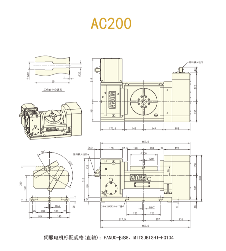 古田200五轴转台
